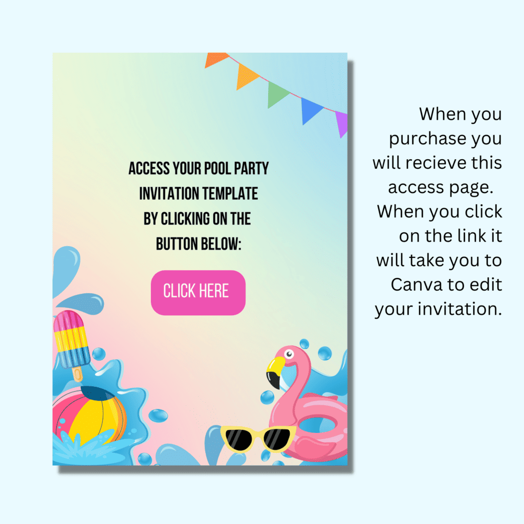 Shows that you can edit the text on the invitation in Canva