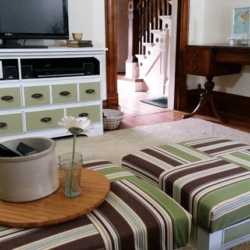 Old Fashioned_Milk_Paint_Ottomans - www.michellejdesigns.com - See How I Created These Ottomans from Flea Market Tables!