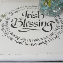 Irish Blessing Stencil I created a DIY Silhouette Stencil using my Cameo machine for this Irish Blessing Table Top. It turned out great but was almost a disaster! www.michellejdesigns.com