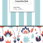 Teal Stripe Floral Comp Book