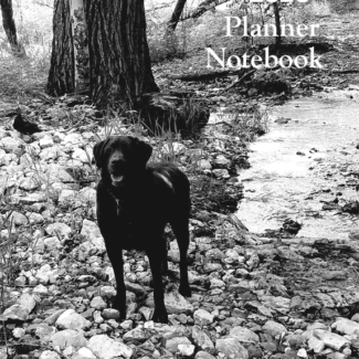 Black lab dog pic for the front of the 2020 Planner book