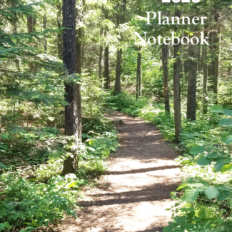2020 Planner book with pretty trail through the woods