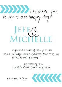 Chevron Arrows Wedding Invitations Suite - Michelle James Designs