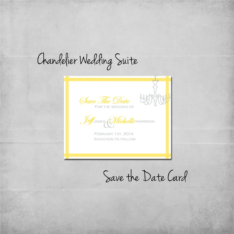 Chandelier Save the Date Add-On Card - www.michellejdesigns.com