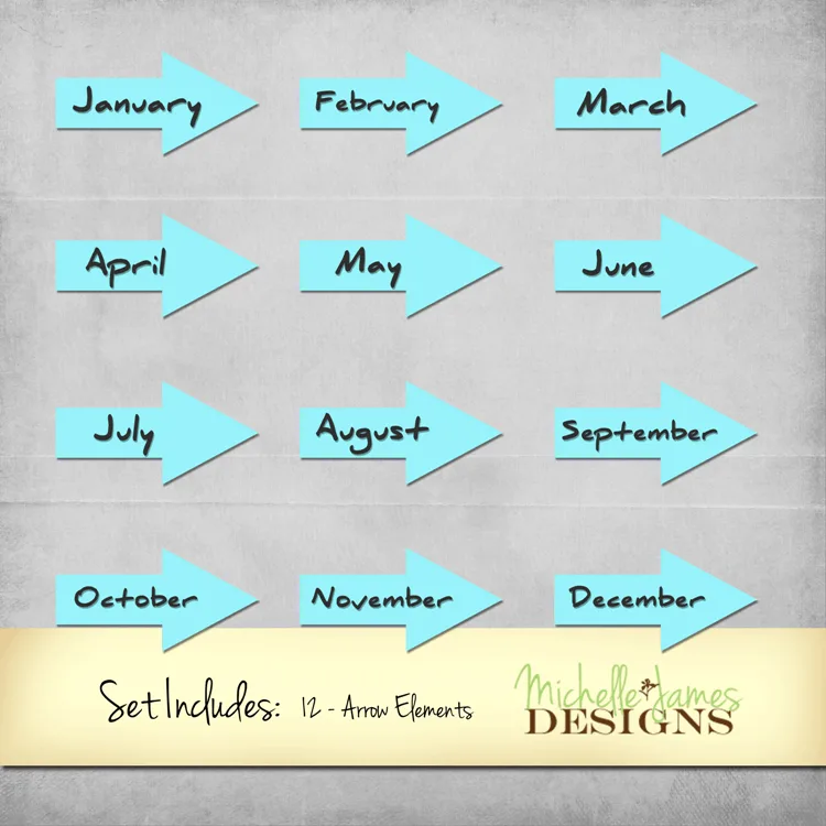 Months of the Year Arrows copy