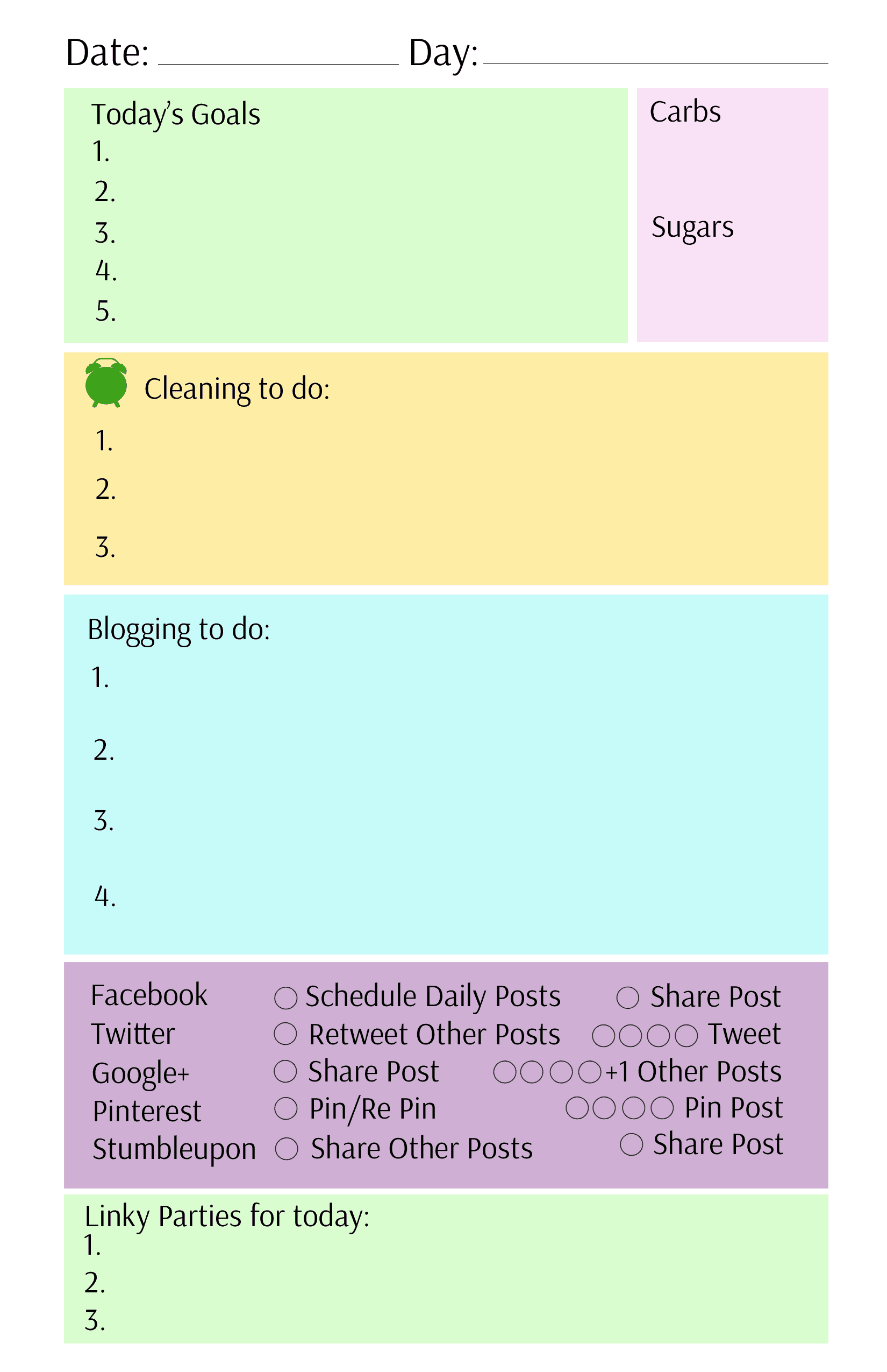 Day planner Printable - www.michellejdesigns.com