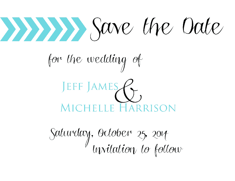 Chevron Save the Date Add-On - www.michellejdesigns.com