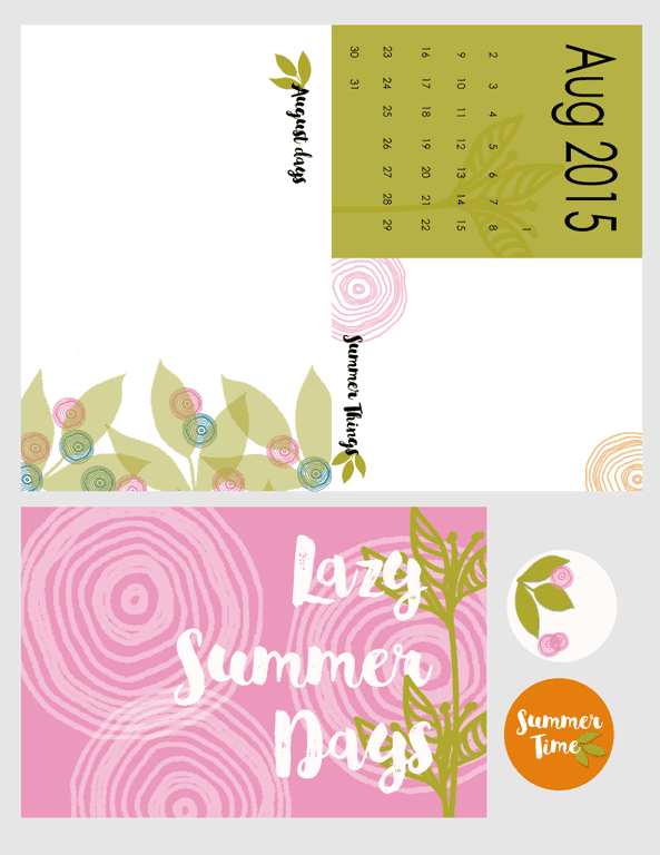 August 2015 Kit - www.michellejdesigns.com - Perfect for Project Life and Pocket pages and scrapbooking pages