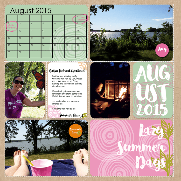 August 2015 Kit - www.michellejdesigns.com - Perfect for Project Life and Pocket pages and scrapbooking pages